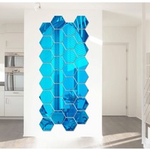 예쁜대형거울 와이드 물결무늬 스텐드 인테리어 전신거울 12pcs 3d 거울 벽 스티커 육각 모양 diy 큰 벽 장식 스티커 adesivo parede 홈 장식 아트 미러 장식품, 05, 80mmx70mmx40mm