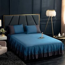 레이스 100% 면 더블 맞춤법 침대 스커트 매트리스 커버 160x200 140x200 133x72Fabric 침실 장식 통기성, bed skirt lan_90x190cm 1pc