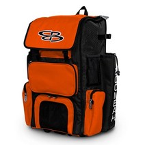 (창고방출) 붐바 슈퍼팩 배트가방 휠백 야구 장비 가방 롤링백, 블랙/오렌지