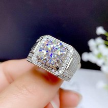 모이사나이트 반지 다이아몬드 대체석 커플을 위한 5ct moissanite 남자 실버