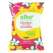 Alba Botanica 하와이안 3 in 1 클렌징 티슈 파인애플 효소 25매