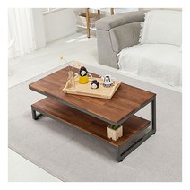 [까사라움] 다용도 높은 쇼파 다온 420테이블 [대], 상판선택:멀바우 / 전체색:블랙