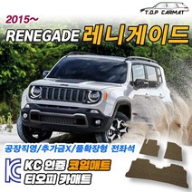 지프 레니게이드 전차종 확장형 코일매트 차량용 바닥매트 티오피카매트, 실내전좌석(1열+2열), 레드, 레니게이드 페이스리프트 [2022~]