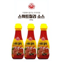 [ 조 은 마 켓 ] 매 콤 달 콤 오 뚜 기 스 위 트 칠 리 소 스 280g 치 킨 월 남 쌈 햄 튀 김 요 리, 3개