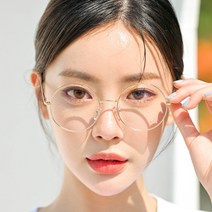 헤링본 클린뷰 동글이 블루라이트 차단 안경 심플 경량 라운드 안경테 금테 은테 패션 IF002