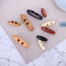 짱패브릭 4개)원목 토글단추 / 떡볶이 단추 / 나무떡볶이 단추, 체리브라운, 4개