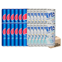 [안녕골목마켓] 롯데칠성 작은캔 펩시콜라190ml*12캔+밀키스190ml*12캔, 안녕골목마켓 작은캔 펩시콜라12+밀키스12