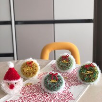 핸드메이드) 크리스마스 수세미( 산타수세미 리스수세미 크리스마스선물 ) (용이네잡화점), 리스수세미(레인보우)