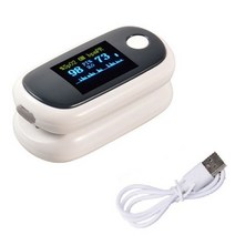 산소 포화도 측정기 PULSEOXIMETER 손가락 끝 맥박 농도계 USB 충전 디지털 LED 화면 충전식 혈액 모니터 아이용, WHITE, CHINA