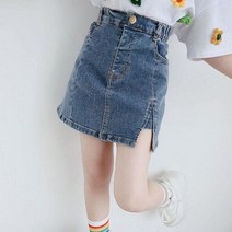 청치마 롱청치마 청치마코디 여자를위한 키즈 데님 스커트 하이 웨이스트 a 라인 스커트