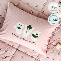 아망떼x핑팡퐁 콜라보 플레이 피크닉 오가닉 면 겹 베개커버40x60