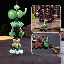 JINGHENG 차량용장식소품 차량용 향수 차내부 펜던트, T03-그린옥조롱박+위치구슬+열쇠고리(베스트셀러)