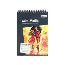 세르지오 믹스미디어 스케치북 200g 20매, B5(CE200-B5SKB)