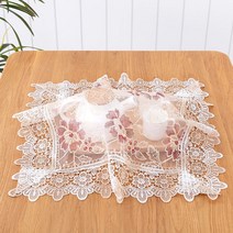 커버 티 세트 커버 타월 작은 티 테이블 패브릭 먼지 헝겊 커버 천 유럽 스퀘어 타월 작은 티 트레이 먼지 타월, 60*60cm 사각형 * 1 개, 홍화 얀