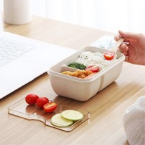 렌지사용가능한 직장인용 도시락통 차박 밀폐통 밥통, 2단 도시락 민트
