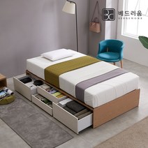베드리움 모던 무헤드 4단수납침대SS-본넬매트리스, 그레이