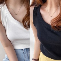 선빈어패럴 도톰하고 쫀쫀한 U넥 골지 나시 2장 세트