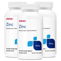 GNC 아연 50mg 250정 x 3 (총3개), 3병