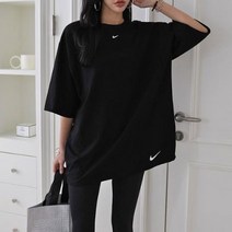 남녀공용 빅사이즈 데일리 망고 오버핏 티셔츠 니케 포인트 루즈핏 임산부 미시패션 꾸안꾸 코디 77 88