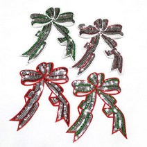 영화사 영화사 리본 실버 스팽글 자수 와펜 의류 패치 (2051179)