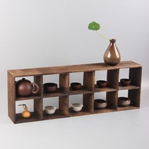 대나무 다기장 다완장 찻장 나무 엔틱 컵보드 다완장 앤틱수납장 장식장 진열장 벽걸이 조립식 원목, F