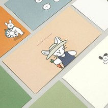 핑크풋 편지 봉투 용돈 봉투 기프트 카드 1매 랜덤 L