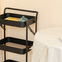 접이식 가정용서빙카트 촬영용카트 반영구트레이, 본상품선택, 블랙