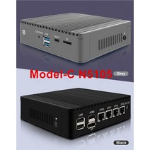소형미니PC 미니 휴대용 산업용 한뼘 2.5G 소프트 라우터 11th 펜티엄 N6005 N5105 4 인텔 i226 Nics 2 x NVMe DDR4 팬리스 PC 방화벽 기기 VP, [01] No Ram No Storage, [01] 미국, [05] ModelC Celeron N5105