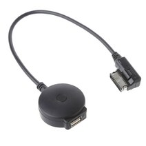 AMI MMI MDI 무선 블루투스 V4.0 음악 오디오 수신기 USB 플래시 드라이브 케이블 MP3 for Audi A3 A4 A5 A6 Q5 Q7, 검정
