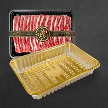 정육 갈비트레이 3kg T5 10개 PP용기 고기포장 갈비용기 한우선물포장, 금색