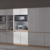하부 도어형 매립 손잡이 레일형 전기 밥솥 선반 좁은주방 다이닝룸 34평, 화이트