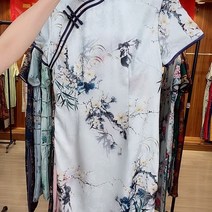 고급 cheongsam 새로운 중국 스타일의 조수 귀족 여성 의류 카운터 소스 제조 업체 cheongsam 드레스 9049 ~ 비단 꽃 무_L