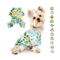 shifenmei 928113 귀여운 치와와 요키 옷 강아지 파자마 개 소형견 남아 여아 고양이 의상 애완동물 의류, X-Large, 공룡
