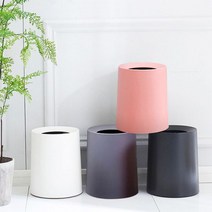 모던 무지 원형 사무실 쓰레기통 실내 휴지통 8L 3색, 쿠팡 핑크