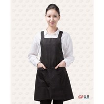 요들 미용사앞치마 허니체크 미용실 앞치마 작업복, 미디엄