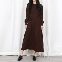 그저그녀 W0200 3905 스웨이드 핀턱롱 원피스