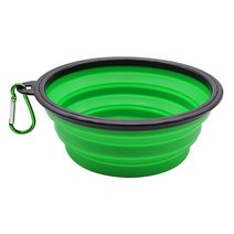 곡물 이송기 휴대용 접이식 실리콘 애완 동물 그릇 350ML/1000ML 강아지 음식 용기 야외 캠핑 개 액세서, 04 Green_02 650ml