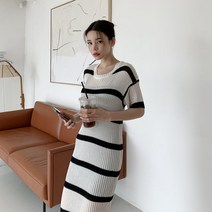 핏앤제이ㅡ 네오타 줄무늬 니트롱원피스