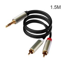3.5mm ~ RCA 오디오 스테레오 케이블 3.5mm ~ 2 마리의 RCA 어댑터 오디오 케이블 Y 스플리터 스테레오 오디오 RCA 케이블 보조 코드, [03] 1.5m