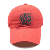 윅 비치 클럽 워싱 볼캡 모자 인디핑크