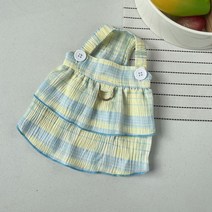 유키고고 반려동물 체크 나시 스커트, 블루