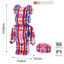 베어브릭 캐릭터 대형 나노블럭 시리즈 조명, H.23센티/미립자버전 + 1