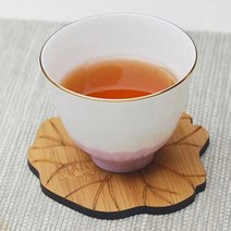 우드아트 연근 연잎 티코스터 컵받침대 1P 머그컵 전통차 텀블러 사찰음식 커피잔, 연꽃