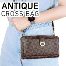 전기종 공용 앤틱 가로형 크로스백 다이어리 케이스 (스트랩포함)