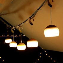 캠핑 고리 랜턴 LED 휴대용 USB 충전 텐트 무드등, 베이지, 1개