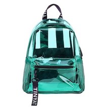 방수백팩 십대 소녀 여성 투명한 pvc 배낭 여행 학교 bookbag daypack