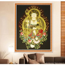 지장왕보살 불교 종교 전체 큐빅 아트 비즈 자수 만들기 보석십자수 재료 만들기 세트, 60x80cm