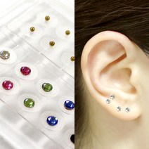 [테라피박스] 귀지압패치(오색큐빅) - 스와로브스키큐빅 이혈테라피 이혈기석 귀지압점 수지침 큐빅스티커 쥬얼리테라피, 기본형40개, 1개