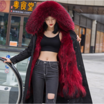 라쿤 폭스털 구스 야상 패딩 초경량 패딩 천연 소재