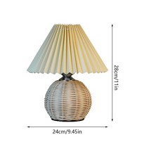 단스탠드 침대스탠드 미니 책상 스탠드조명 주름 등나무 LED 테이블 램프 거실 스탠딩 서재 책상 침대 머리, 01 Beige lamp cover